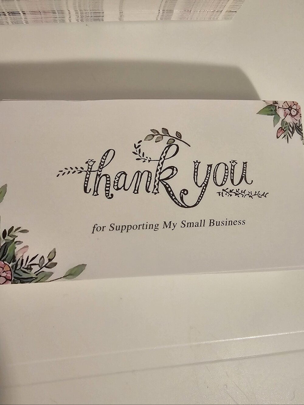 Floral Thank You For Supporting Business Cards - New - Picture 5 of 7